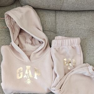 GAP  and Disney Collab hoodie and Sweatpants Set - Light Pink with Minnie mouse
